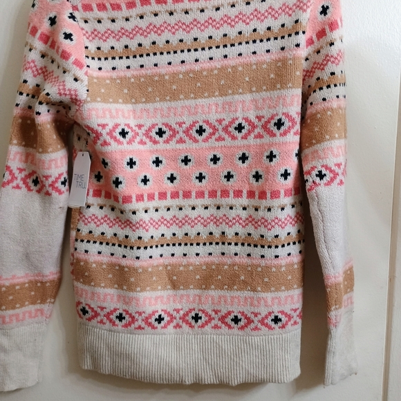 Time and Tru Women's Sweater - Pink, Tan, Cream - Picture 2 of 6